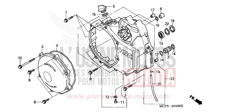 RIGHT CRANKCASE COVER for VTR1000 SP-2 BLACK (NH1E) from 2004